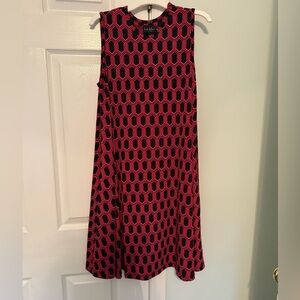 Nicole Miller Black, Pink, and Red Shift Dress